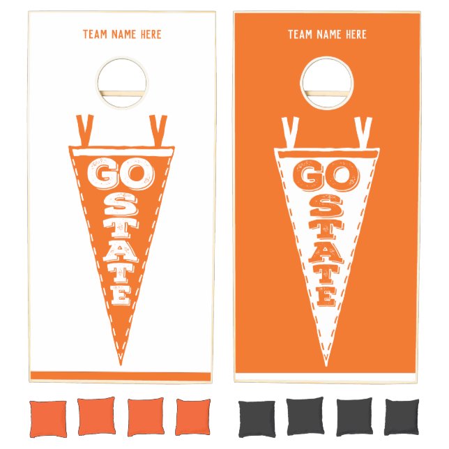 Go State Team Orange White Custom Tailgate Cornhole Set (Set)