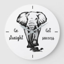 Go straight, Get success Large Clock