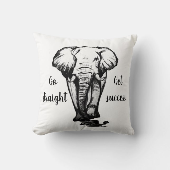 Go straight, Get success Throw Pillow (Front)