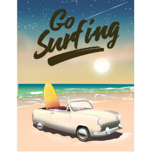 Go Surfing Travel poster! Cutout