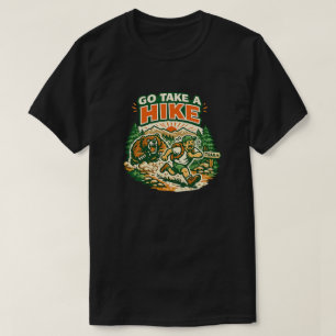 Go Take A Hike Funny Bear Chase Hiking T-Shirt