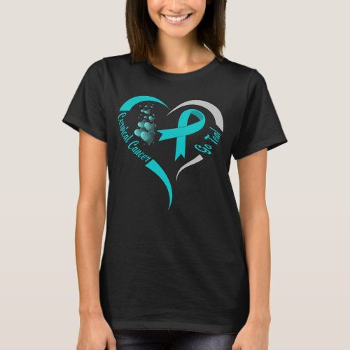 go teal cervical cancer awareness heart T_Shirt