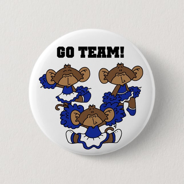 Go Team Blue and White T-shirts and Gifts Button (Front)