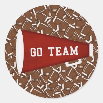 Go Team Classic Round Sticker by Just2Cute at Zazzle