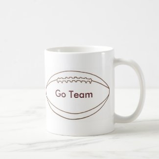 Go Team Custom Football Outline mugs