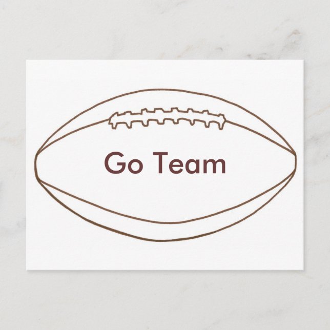 Go Team Custom Football Outline postcards (Front)