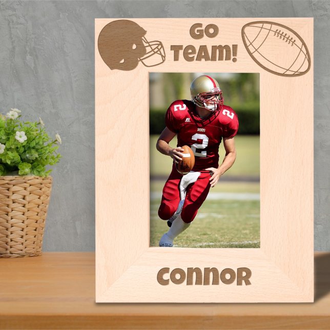 Go Team Football Custom Name Engraved Frames (Creator Uploaded)