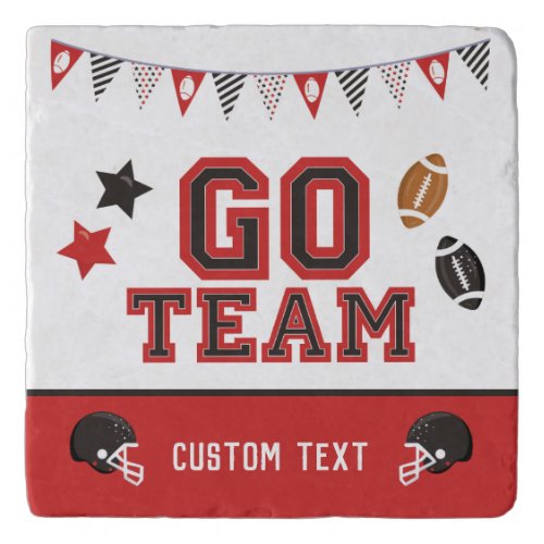 Go Team Football Fan Red and Black Festive Sports Trivet