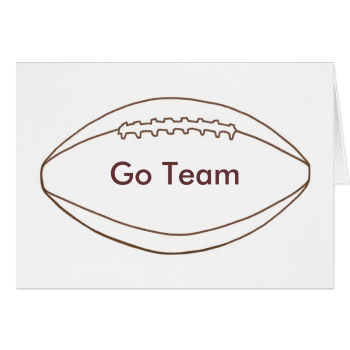 Go Team football Outline greeting cards