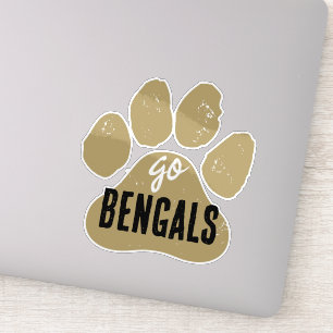 GO Team Name or Mascot Gold & Black Pawprint Sticker