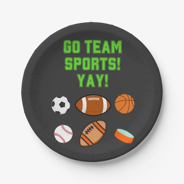 Go Team Sports Yay! Paper Plates (Front)