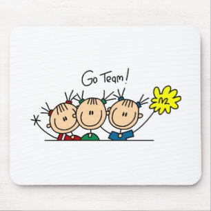 Go Team Three Cheerleaders Mousepad
