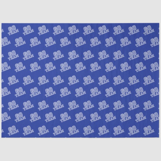 Go Team Word Art in Blue Tissue Paper (Front)