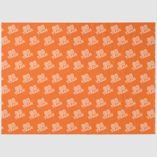 Go Team Word Art in Orange Tissue Paper (Front)