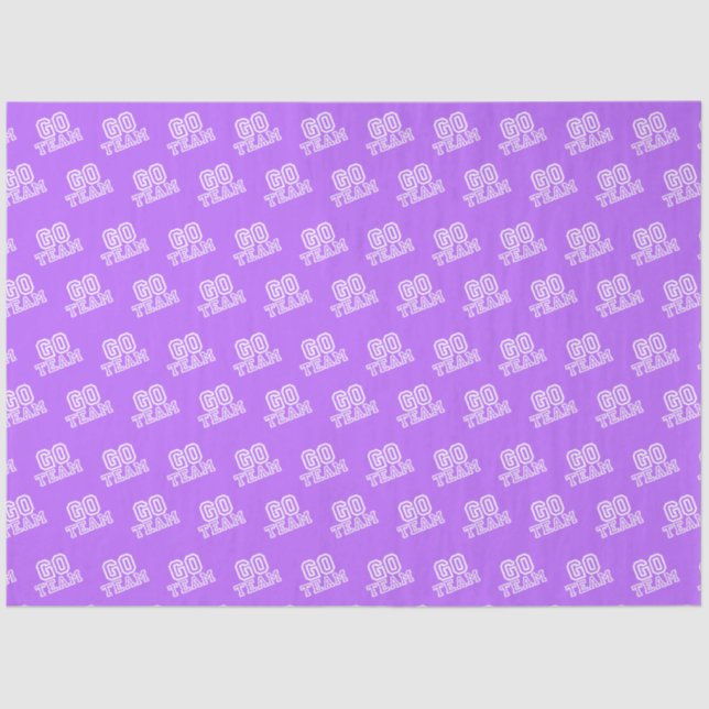 Go Team Word Art in Purple Tissue Paper (Front)