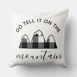 Go Tell It On The Mountain Farmhouse Christmas Throw Pillow