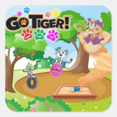 Go Tiger Friends  Square Sticker