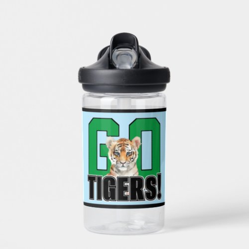 Go Tigers 2 Personalized Kids Sports Team Water Bottle
