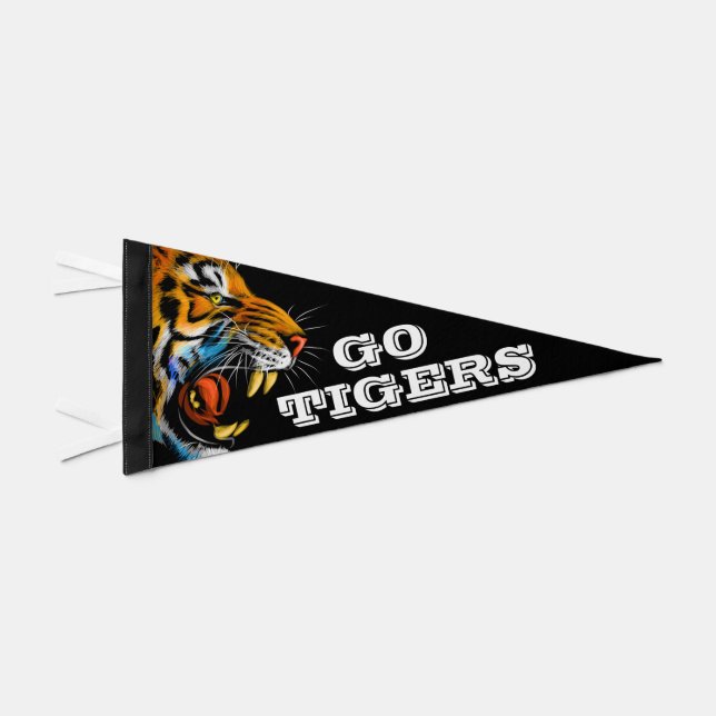 GO TIGERS PENNANT FLAG (Front)