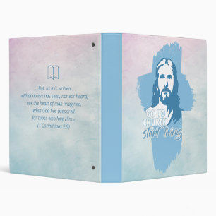 Go To Church...! Jesus Christ. Christian Preacher 3 Ring Binder