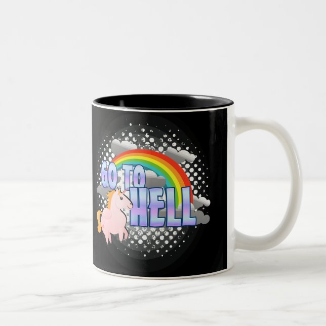 GO TO HELL Rainbow unicorn mug (Right)