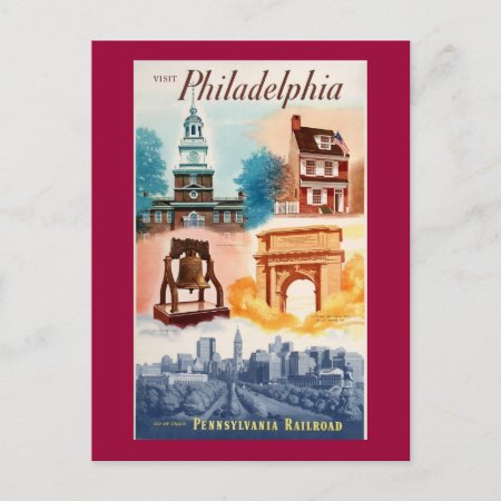 Go To Phila.on The Pennsylvania Railroad Postcard