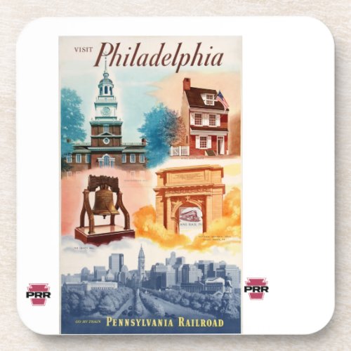 Go to Philadelphia on The PRR       Beverage Coaster