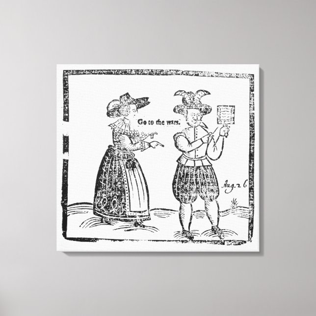 Go to the Wars, illustration from a pamphlet showi Canvas Print (Front)