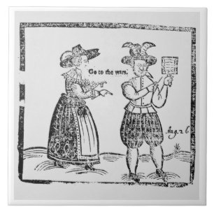Go to the Wars, illustration from a pamphlet showi Ceramic Tile