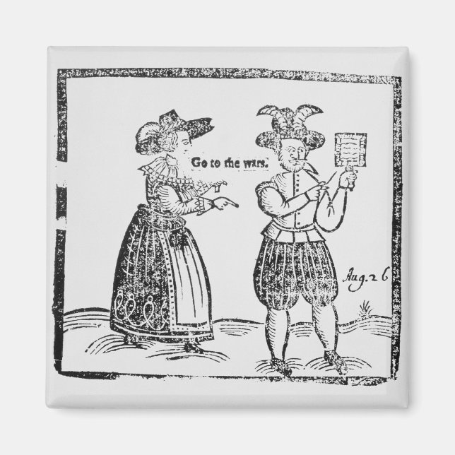 Go to the Wars, illustration from a pamphlet showi Magnet (Front)