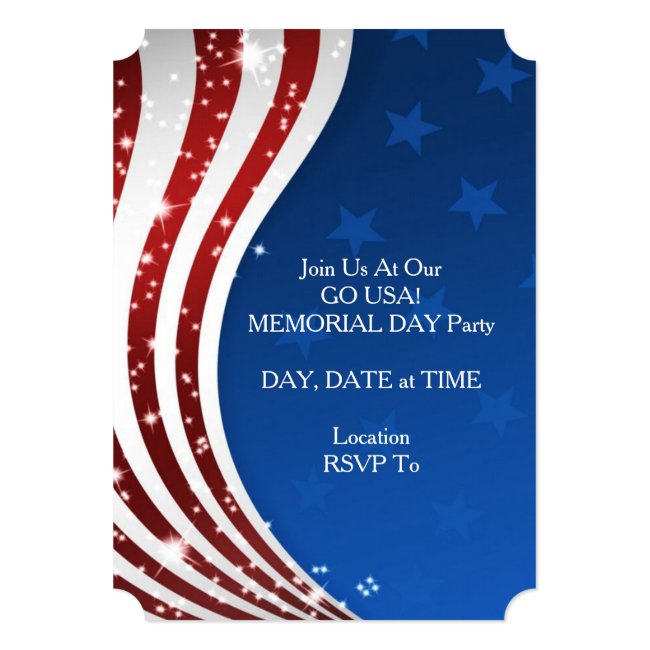 Go USA! Memorial Day Party Invitation