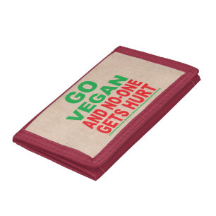 Go Vegan And No-One Gets Hurt, Vegan Trifold Wallet