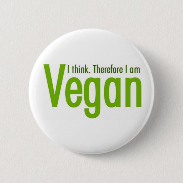 Go Vegan - Animal Rights Button (Front)