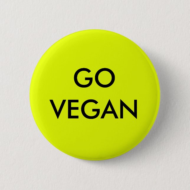 Go Vegan badge. Button (Front)