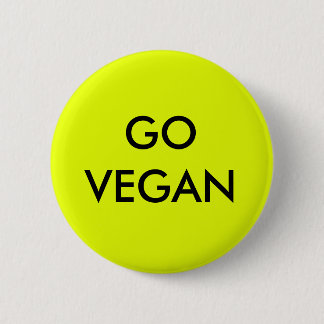 Go Vegan badge. Button
