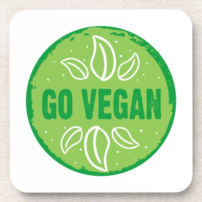 Go Vegan Beverage Coaster (Front)