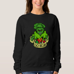 Go Vegan Broccoli Weightlifting Gym Strengthsport  Sweatshirt