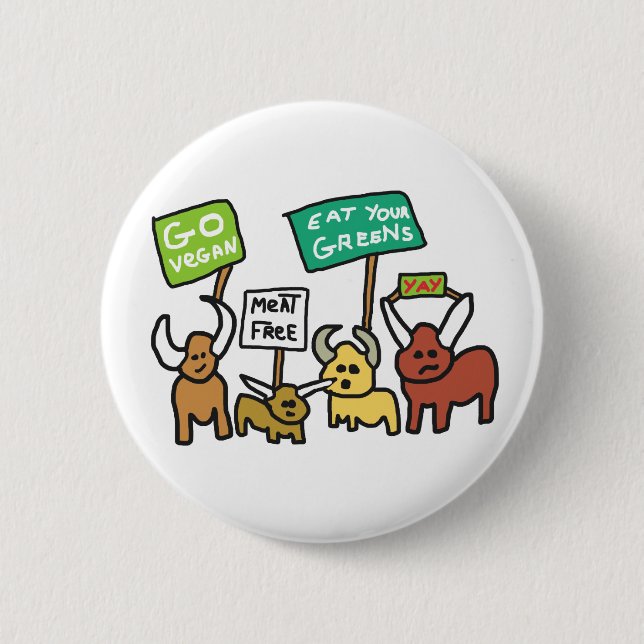 Go Vegan Button (Front)