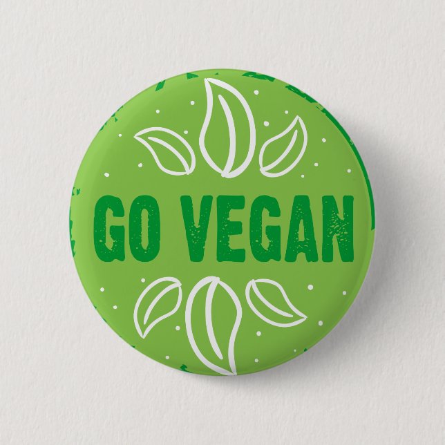 Go Vegan Button (Front)