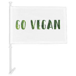 Go vegan, car flag, for sale. car flag