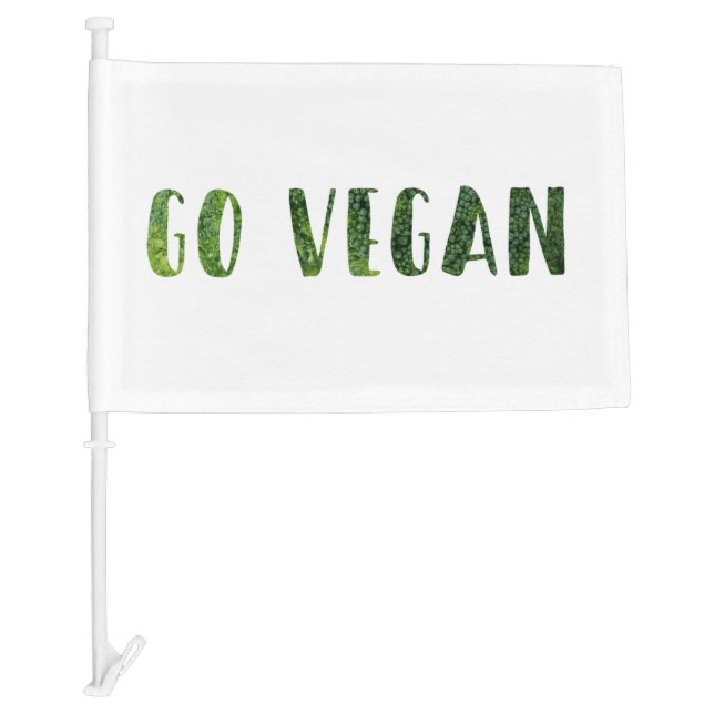 Go vegan, car flag, for sale. car flag (Front)