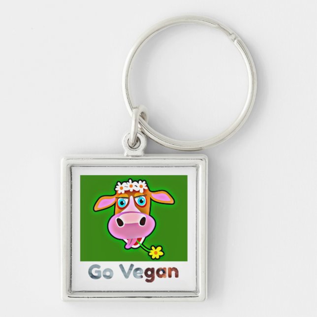 Go vegan  collection keychain (Front)