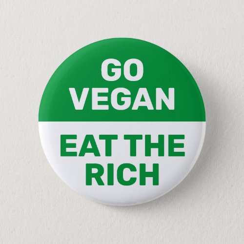 Go Vegan Eat The Rich Provocative Climate Protest Button