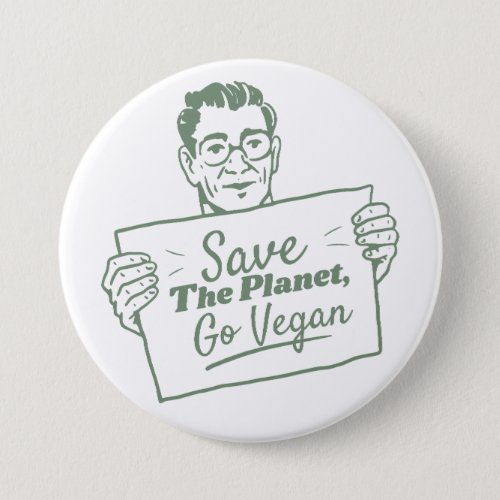 Go vegan ecology design button