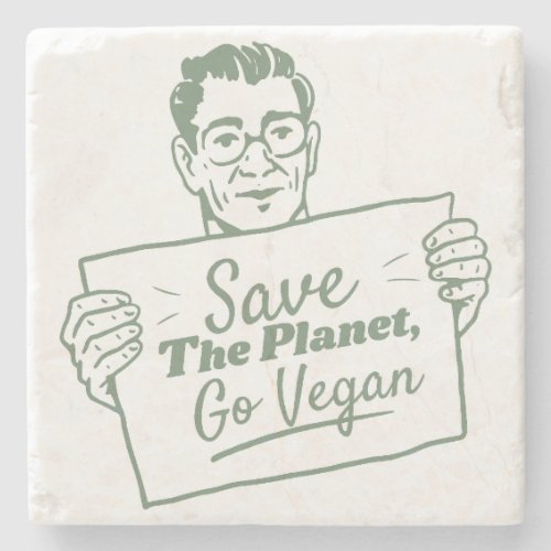 Go vegan ecology design stone coaster