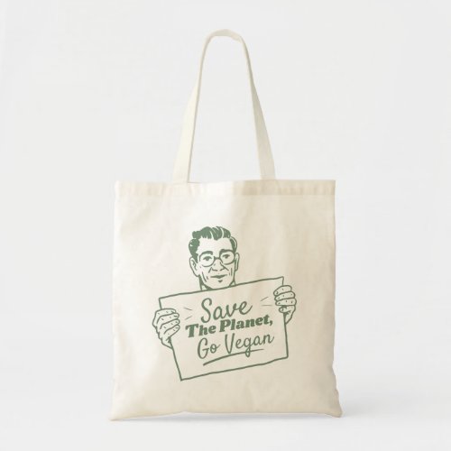 Go vegan ecology design tote bag