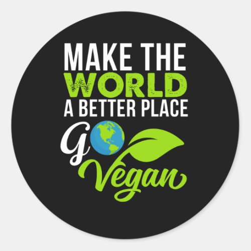 Go Vegan For Our Planet Classic Round Sticker