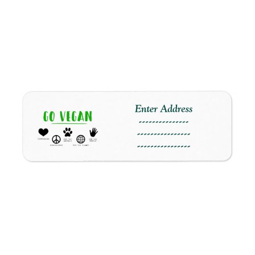Go vegan for the planet address label Sticker