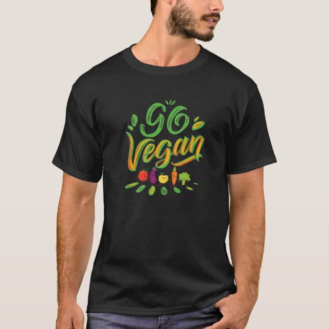 Go Vegan - Funny Veggie T-Shirt (Front)