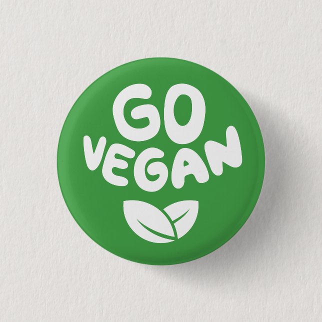 Go Vegan Green Button (Front)